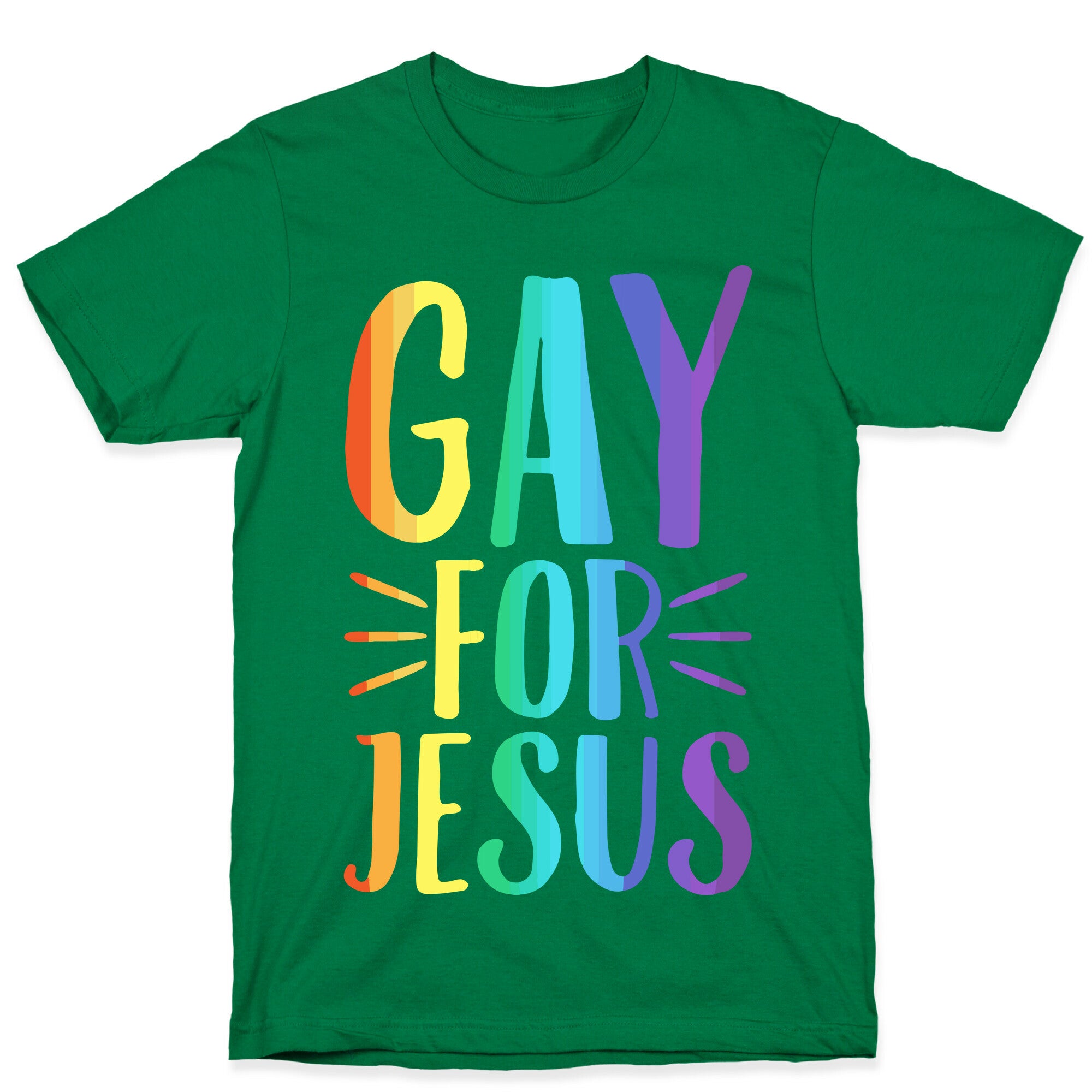Gay For Jesus White Print T-Shirt